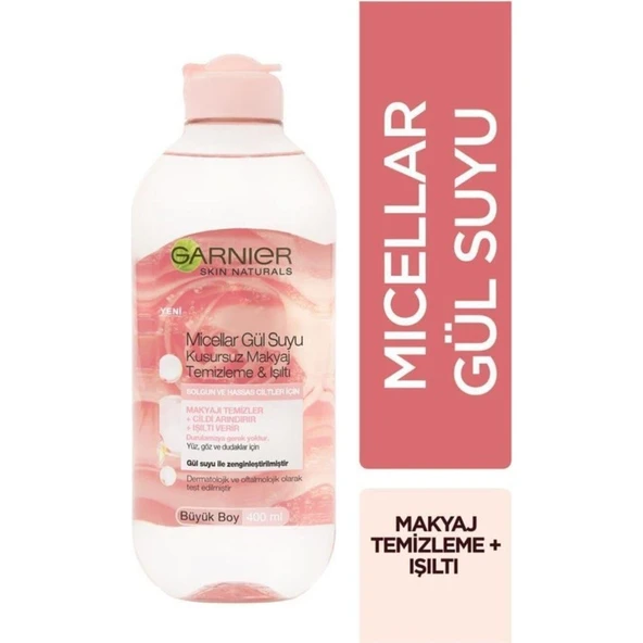 Garnier Micellar Gül Suyu Kusursuz Makyaj Temizleme & Işıltı 400 ml 3600542326858 ürün görseli