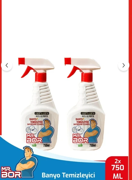 MR.BOR PREMİUM BANYO DERZ VE DUŞAKABİN TEMİZLEYİCİ 750 ML.X 2 ADET