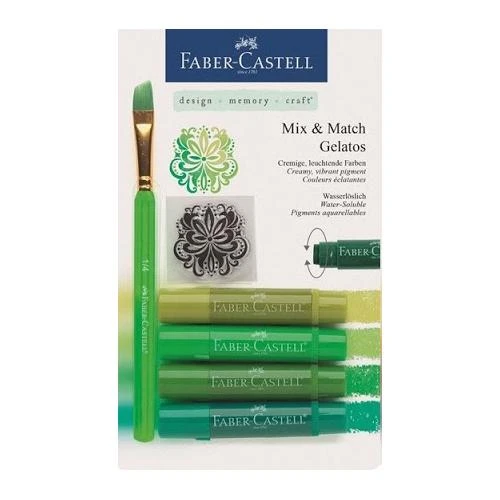 Faber Castell Gelatos Mum Boya Yeşil Tonları 4 Renk ürün görseli