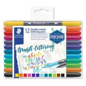 Staedtler Brush Lettering Çift Taraflı Fırça Uçlu Kalem 12li 3004 TB12 ürün görseli