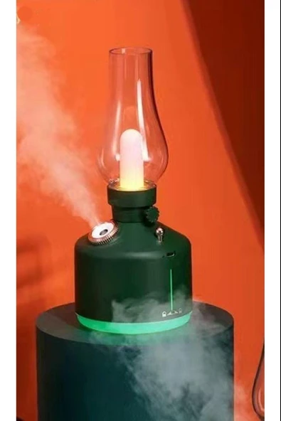 Hava Nemlendirici Buhar Makinası Led Işıklı Aroma Difüzörü Vintage Lamba Model 280ml