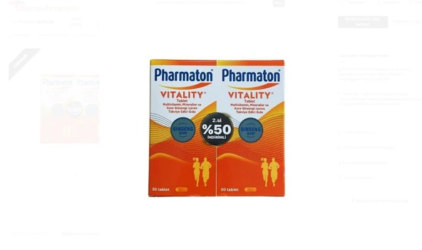 Pharmaton Vitality 30 Tablet Avantajlı 2'li Paket ürün görseli