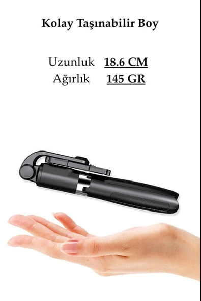 Selfie Stick L01 Bluetooth Selfie Çubuğu Tripod monopod Uzaktan Kumandalı - 4