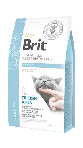 Brit Veterinary Diet Aşırı Kilo Problemi Olan Kediler İçin, Tahılsız, Tavuk Etli Ve Bezelyeli Kuru Mama 2 kg - 2
