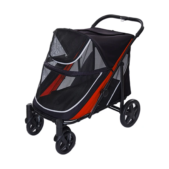 EuroDog Katlanabilir Köpek Arabası Siyah Kırmızı 112x65x100 Cm ürün görseli