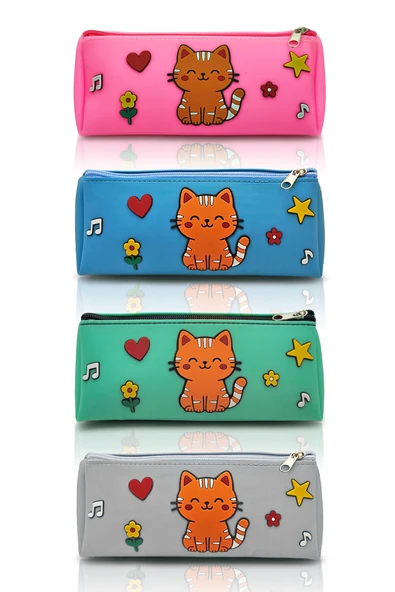 Kedi Tasarımlı PVC Kalem Kutusu – Dayanıklı Silikon Yapı, Çocuklar için Şık ve Pratik Saklama Kutusu, Çevre Dostu ve Uzun Ömürlü - Resim 12