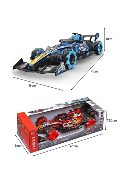 Sesli Işıklı Şarjlı 1:10 Büyük Ölçek Kumandalı Duman Atan Full Fonksiyon F1 Araç RC Oyuncak Araba - Resim 6