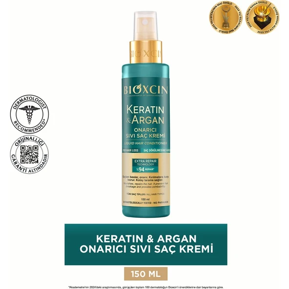 Bioxcin Keratin & Argan Onarıcı Sıvı Saç Bakım Kremi 150 Ml Yıpranmış Ve Hasar Görmüş Saçlar ürün görseli