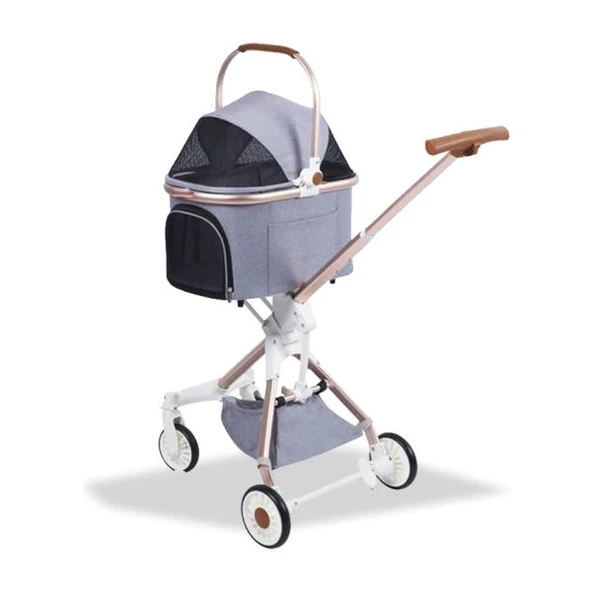 EuroDog Katlanabilir Köpek Arabası Gri 83x48,5x110 cm ürün görseli