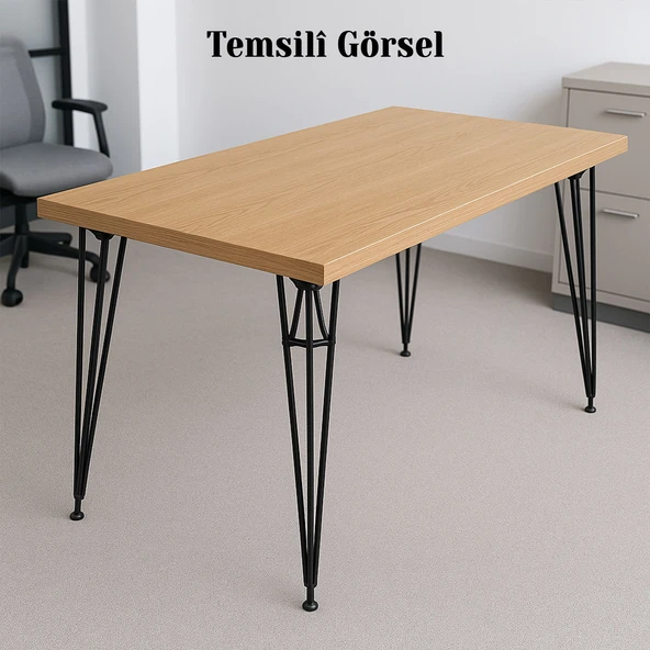 Rüzgar 4 Adet 71 cm Siyah Metal Masa ve Sehpa Ayağı Dayanıklı Mobilya Destek Yükseltici Ayak Modern - Resim 4