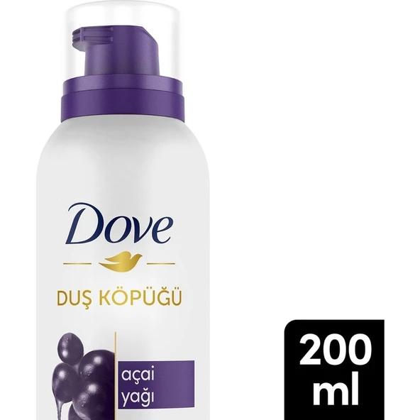 Dove Açai Yağlı Ferahlatıcı Duş Köpüğü 200 ml - Yoğun Pürüzsüzlük ve Yumuşak Cilt ürün görseli