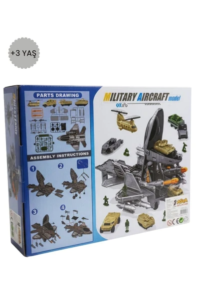Military Aircraft Model – Askeri Uçak ve Araç Seti | Büyük Taşıyıcı Jet, Mini Araç & Figür Oyuncak Seti ürün görseli