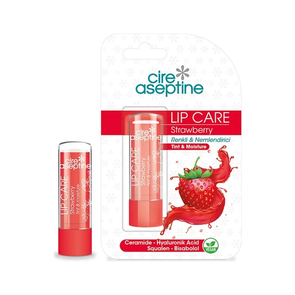 Cire Aseptine Lip Care Strawberry Renkli Dudak Bakım Kremi 4,5 gr ürün görseli
