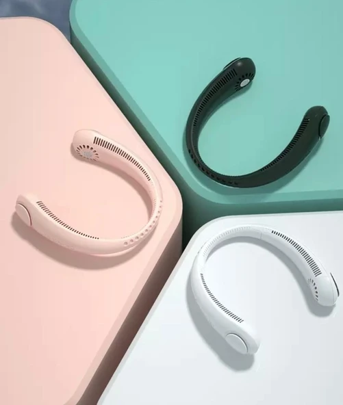 Boyun Askılı Giyilebilir Kablosuz Şarjlı Taşınabilir Soğutucu Boyun Fanı - 2