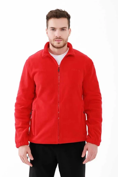 2AS Saka Tam fermuarlı Erkek Polar Sweatshirt Kırmızı - 2