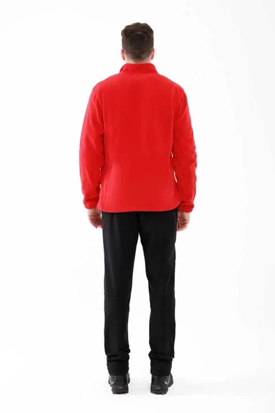 2AS Saka Tam fermuarlı Erkek Polar Sweatshirt Kırmızı - 3
