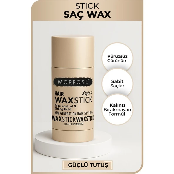 Morfose Stick Saç Wax 55 gr – Balmumu İçerikli, Güçlü Tutuş Sağlayan ve Kalıntı Bırakmayan, Tüm Saç Tiplerine Uygun ürün görseli