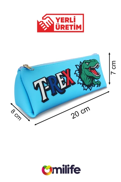 T-Rex Tasarımlı PVC Kalem Kutusu – Dayanıklı Silikon Yapı, Çocuklar için Şık ve Kullanışlı Saklama Kutusu, Çevre Dostu ve Uzun Ömürlü - Resim 11