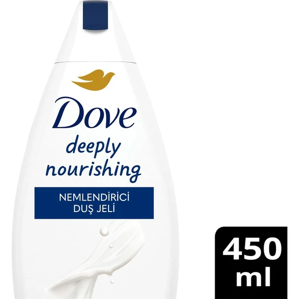 Dove Deeply Nourishing Nemlendirici Duş Jeli 450 ml – Kuru Ciltler İçin Yoğun Besleyici ve Yumuşatıcı Bakım ürün görseli