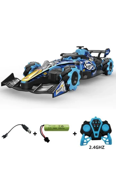 Sesli Işıklı Şarjlı 1:10 Büyük Ölçek Kumandalı Duman Atan Full Fonksiyon F1 Araç RC Oyuncak Araba - Resim 4