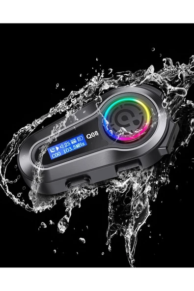 Motorsiklet Kask Interkom Kulaklık RGB Işık LCD Ekranlı FM Radyo Bluetooth 5.3 Çift Telefon Bağlantı - 5