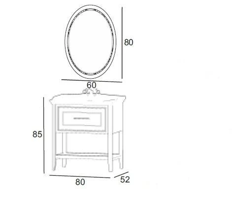 Denko Öykü 80 cm (Beyaz) Banyo Dolabı Takımı - Resim 3