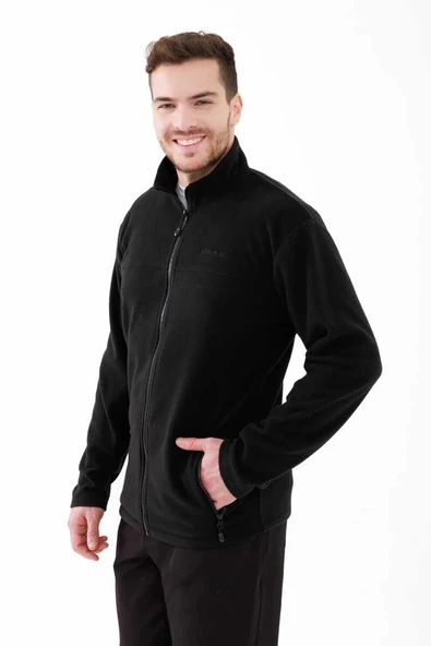 2AS Saka Tam Fermuarlı Erkek Polar Sweatshirt Siyah - 2