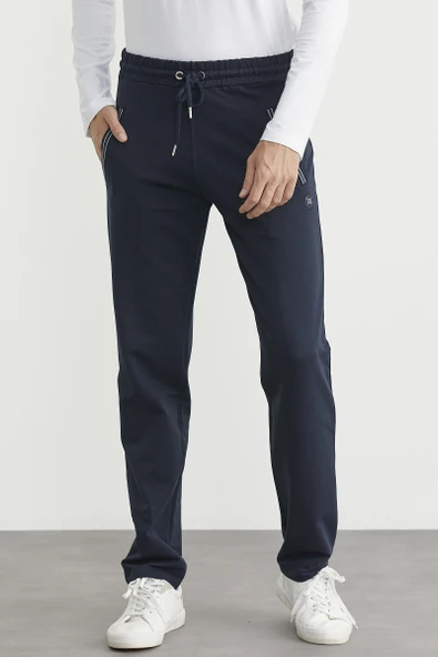 Boru Paça Rahat Kalıp Eşofman Altı - Lacivert - Resim 2