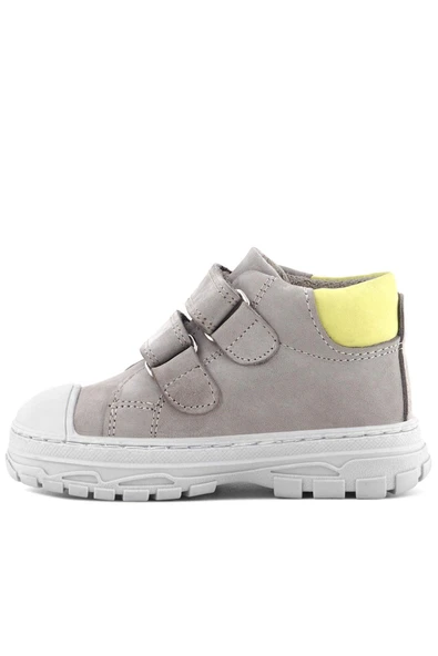 Rakerplus Tails Hakiki Deri Gri Sarı Cırtlı Çocuk Spor Bot - Resim 5