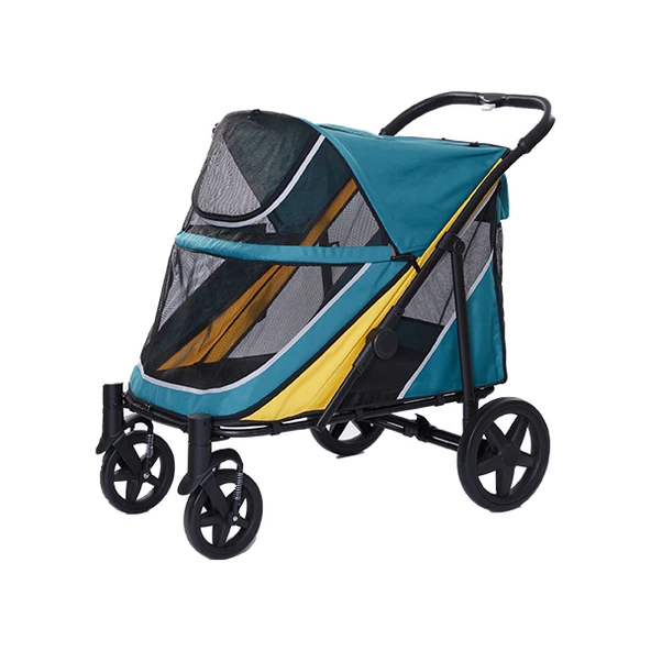 EuroDog Katlanabilir Köpek Arabası Yeşil Sarı 112x65x100 Cm ürün görseli