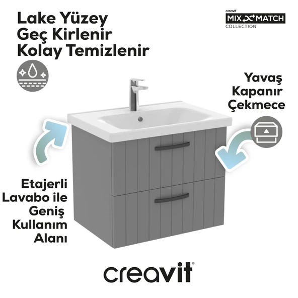 D10 65cm.2CK.Lav.Dlp.ML.GRI.LK.GRI ürün görseli 1