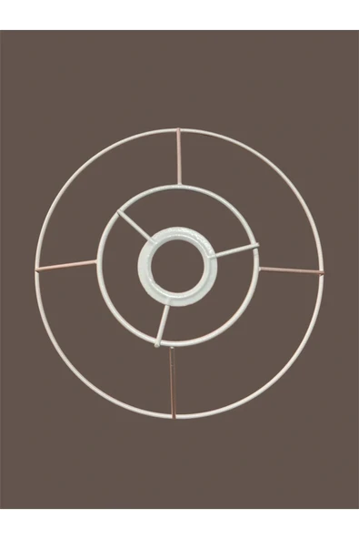 Huni Avize Teli , İskeleti (Kısa Boy 30x13 Cm) Beyaz Statik Boyalı (Duy Takımı Dahil) - 3