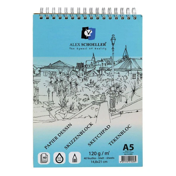 Alex Schoeller Üsten Spiralli 120g 40 Yaprak Blok A5 ürün görseli