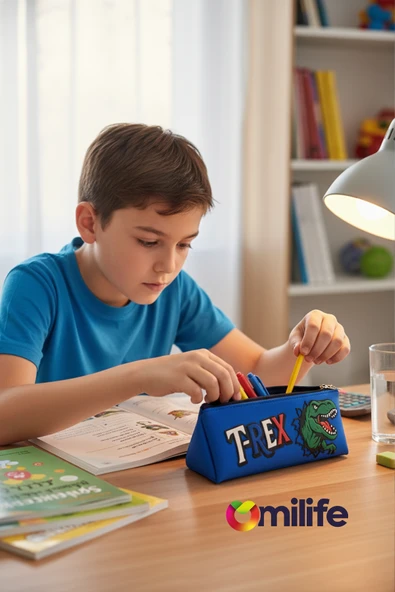 T-Rex Tasarımlı PVC Kalem Kutusu – Dayanıklı Silikon Yapı, Çocuklar için Şık ve Kullanışlı Saklama Kutusu, Çevre Dostu ve Uzun Ömürlü - Resim 7