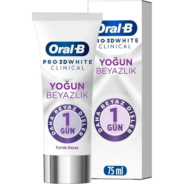 Oral-B Pro 3D White Clinical Yoğun Beyazlık Parlak Beyaz Diş Macunu 75 ml ürün görseli