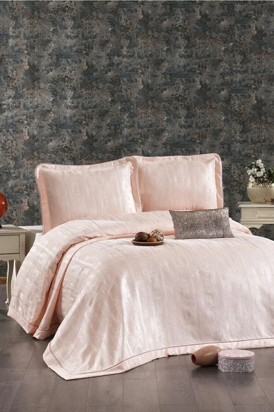 Riva Şönil Çift Kişilik Yatak Örtüsü 260x260 cm Somon ürün görseli