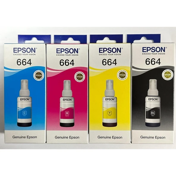 Epson 664 Mürekkep Seti (Siyah/ Kırmızı/ Mavi/ Sarı) - 3