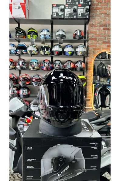 LS2 STREAM 2 PARLAK SIYAH KASK - Resim 3