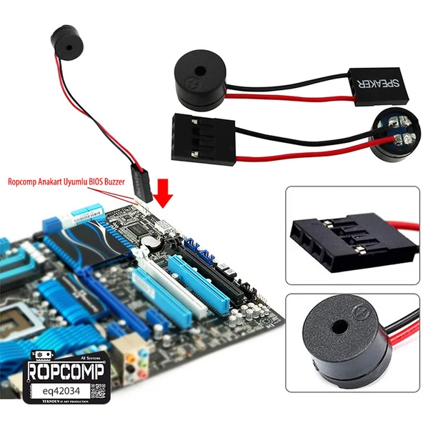 Ropcomp Anakart Uyumlu BIOS Buzzer 4 Pin - Resim 5