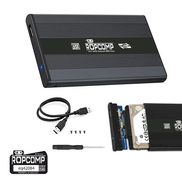 Ropcomp 2.5" USB 2.0 Sata Harici Harddisk Kutusu Metal ürün görseli