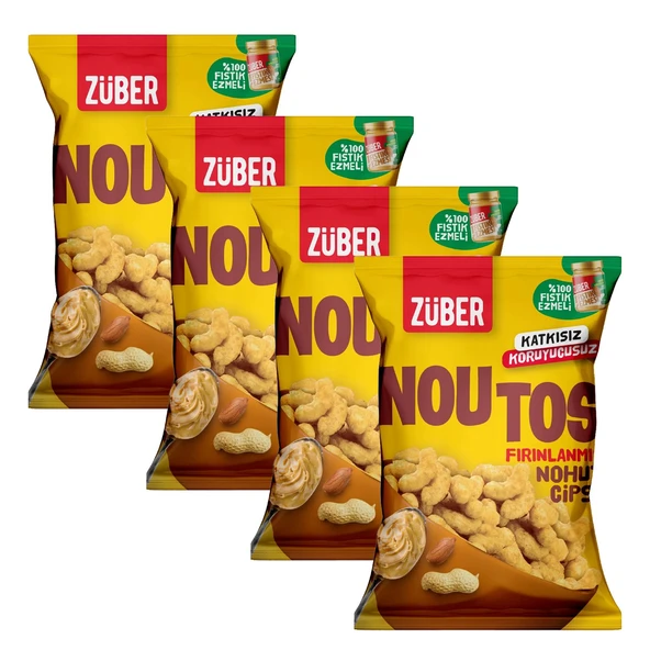 Züber Noutos Nohut Cipsi 55 gr Fıstık Ezmeli x 4 Adet ürün görseli