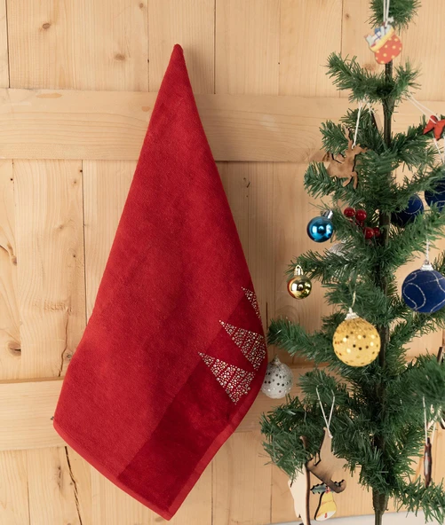 Pamuklu 2'li 45x70 cm Lüks & Modern Nakışlı Hediyelik Havlu Seti Baveno - Resim 5