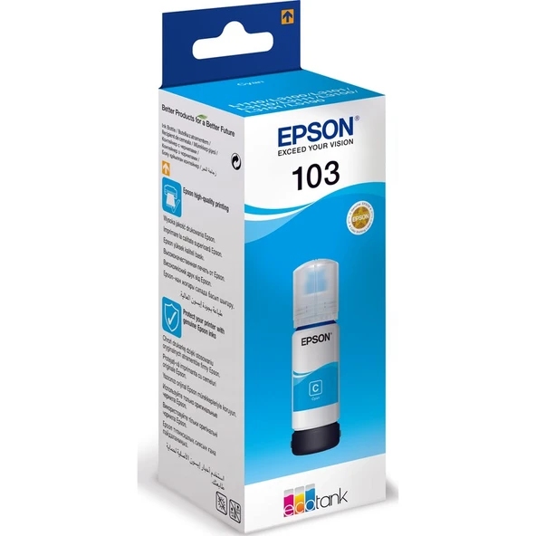 Epson 103 Cyan Mavi Şişe Mürekkep T00S24A L1210-3210-3250-5290