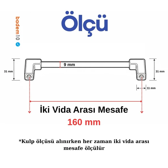 Nova Metal Füme 160 mm Mobilya Kulp Çekmece Dolap Kapak Kolu Kulpu Kulpları Dayanıklı Tasarım Kulbu - Resim 4