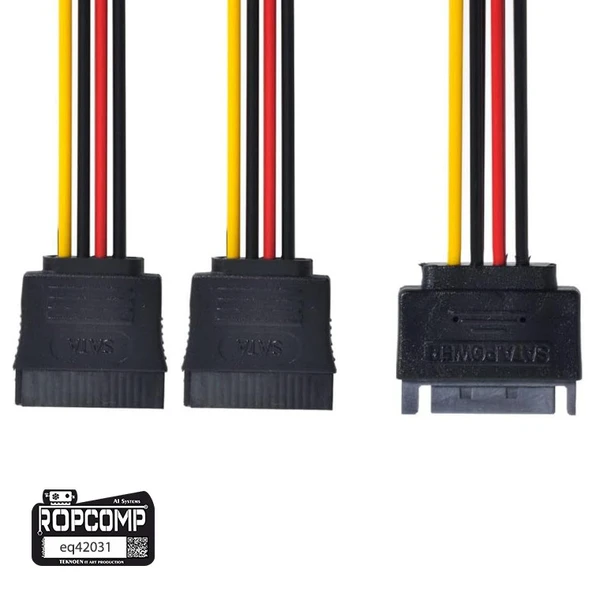 Ropcomp 15-Pin SATA 2x Dişi - Erkek (Y) Çoklayıcı Kablo - Resim 4