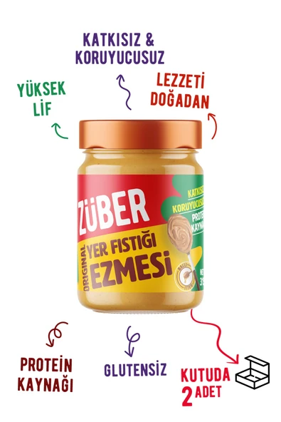 Züber Original Fıstık Ezmesi 315 Gr x 2 Adet - Resim 2