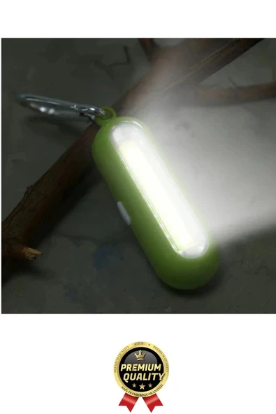 Premium Taşınabilir Kamp Okul Güçlü Işık Aydınlatma 3 Modlu Pilli Sarı Mini Led Anahtarlık El Feneri - 2