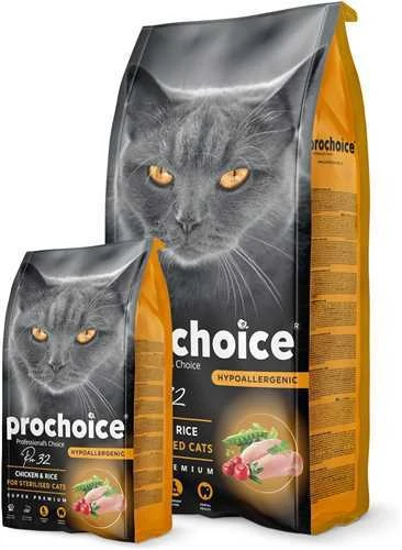 Prochoice Kısırlaştırılmış Kediler İçin, Hipoalerjenik, Tavuk Etli Ve Pirinçli Kuru Mama 2 kg ürün görseli