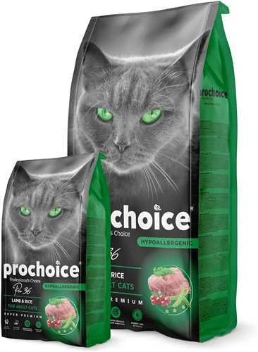 Prochoice Yetişkin Kediler İçin, Hipoalerjenik, Kuzu Etli Ve Pirinçli Kuru Mama 2 kg