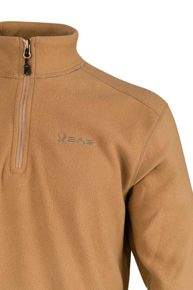 2AS Cedric Erkek Yarım Fermuarlı İnce Polar Sweatshirt Camel - 2